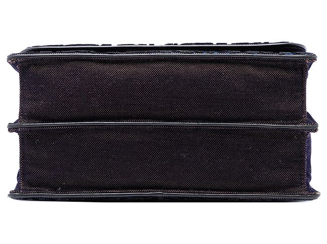 Dior Blue Large Oblique Canvas and Velvet Diorama Flap Blu navy - vista 3
