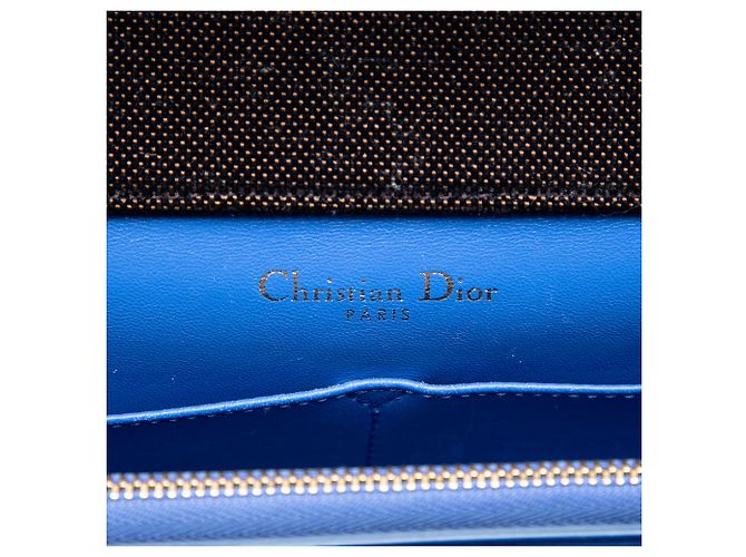 Dior Blue Large Oblique Canvas and Velvet Diorama Flap Blu navy - vista 5