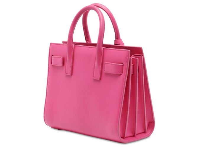 Borsa Saint Laurent Nano Leather Sac De Jour Satchel Rosa - vista 2