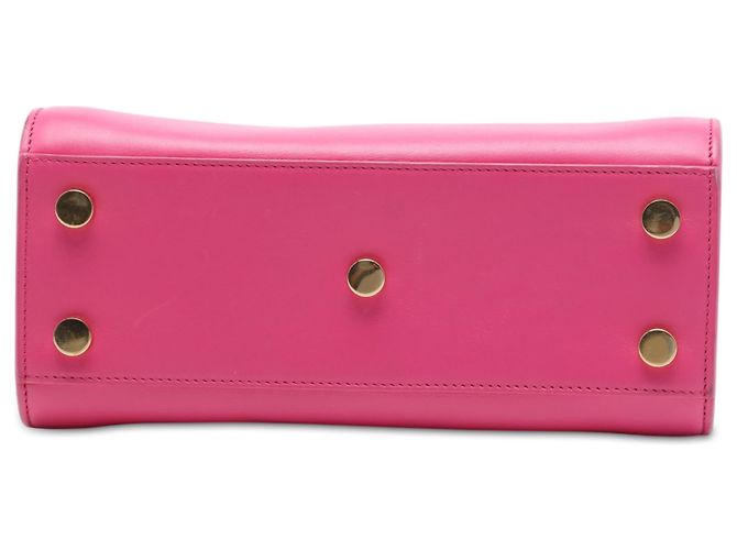 Borsa Saint Laurent Nano Leather Sac De Jour Satchel Rosa - vista 3