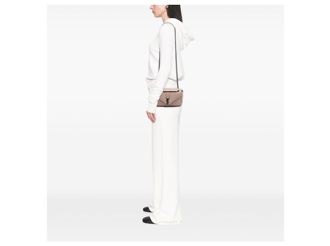 Borsa College Saint Laurent marrone in pelle di pecora Triquilt Monogram Medium Carne - vista 6