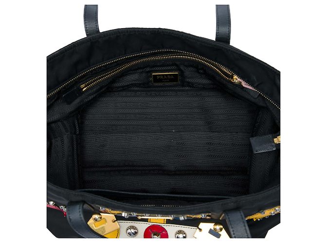 Prada Robot Tote aus Tessuto mit Saffiano-Besatz in Schwarz - Ansicht 4