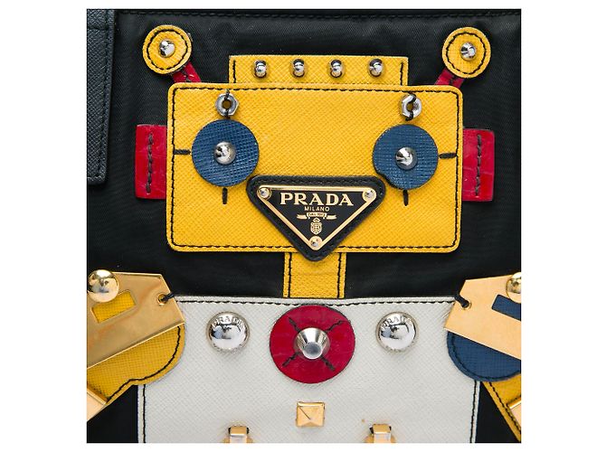 Prada Robot Tote aus Tessuto mit Saffiano-Besatz in Schwarz - Ansicht 5