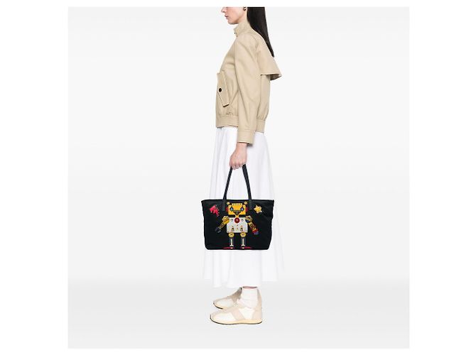 Prada Robot Tote aus Tessuto mit Saffiano-Besatz in Schwarz - Ansicht 6