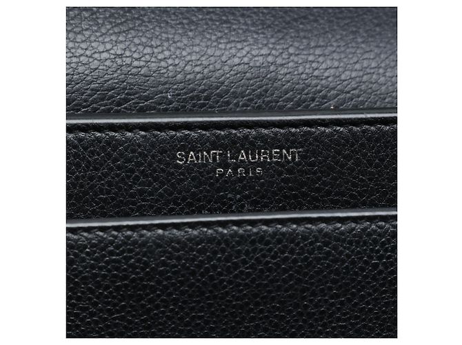 Saint Laurent Black Medium Grained Calfskin Monogram Sunset Crossbody Nero - vista 5