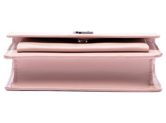 Saint Laurent Portafoglio Sunset Mini in pelle di vitello rosa con monogramma e catena - vista 3