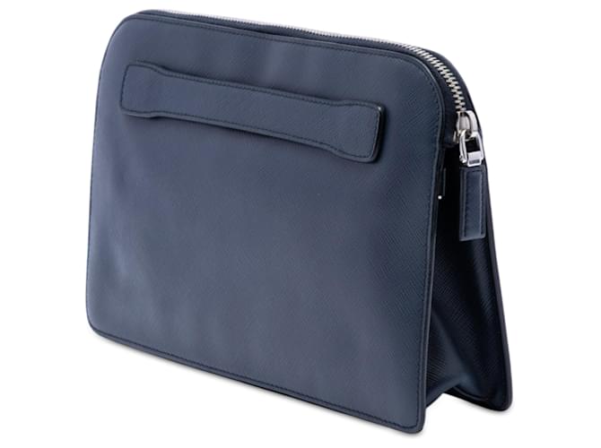 Clutch Prada Blue Saffiano Blu navy - vista 2