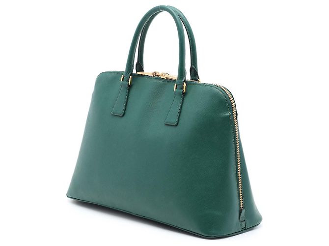 Borsa Prada Green Large Saffiano Lux Promenade Satchel Verde - vista 2