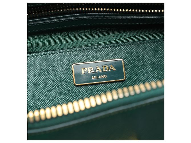 Borsa Prada Green Large Saffiano Lux Promenade Satchel Verde - vista 6