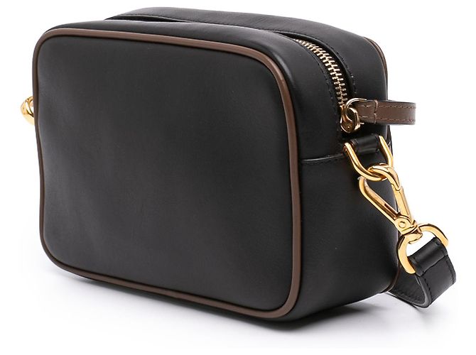 Borsa Camera Fendi Mini in pelle nera con patch Stamp 1974 Nero - vista 2