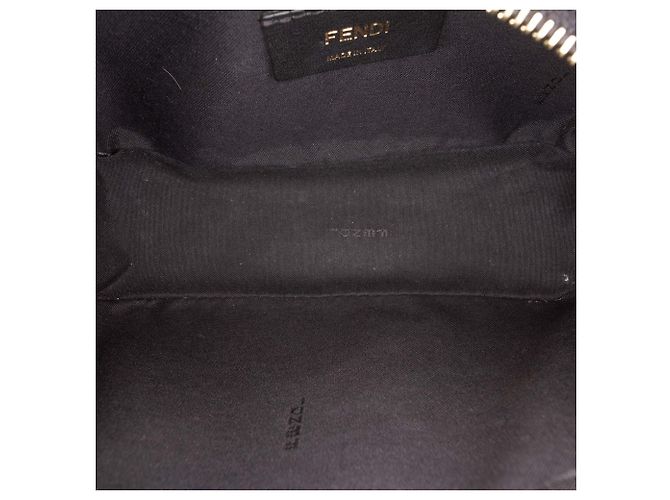 Borsa Camera Fendi Mini in pelle nera con patch Stamp 1974 Nero - vista 4