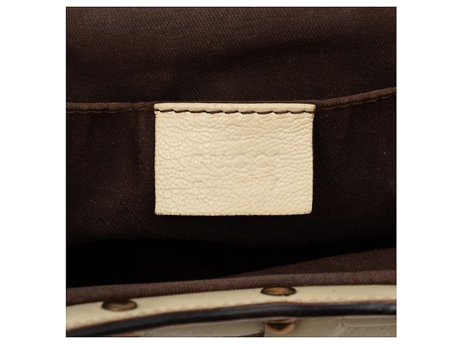 Borsa Hobo Gucci in vitello beige borchiata con Bamboo - vista 5