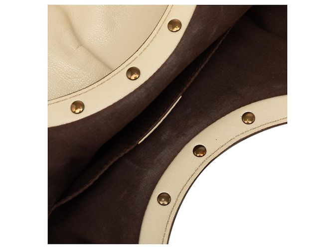 Borsa Hobo Gucci in vitello beige borchiata con Bamboo - vista 6