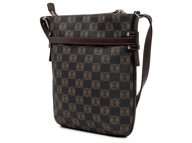 Borsa a tracolla LOEWE Brown Anagram Coated Canvas Marrone Marrone scuro - vista 2