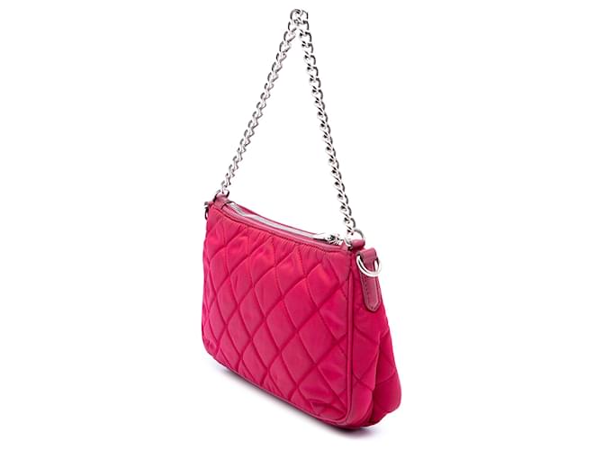 Saffiano Borsa Prada Pink Impuntu Tessuto Satchel Rosa - vista 2