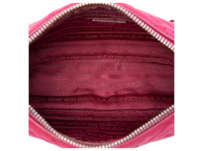 Saffiano Borsa Prada Pink Impuntu Tessuto Satchel Rosa - vista 4
