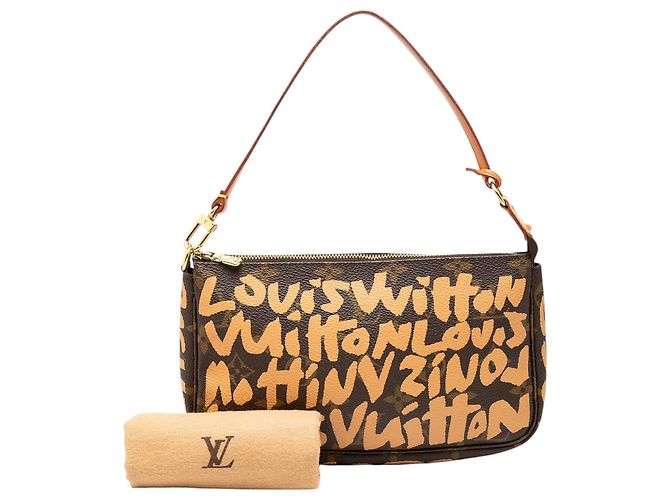 Louis Vuitton Brown Stephen Sprouse Monogram Graffiti Pochette Accessoires Marrone - Ansicht 7
