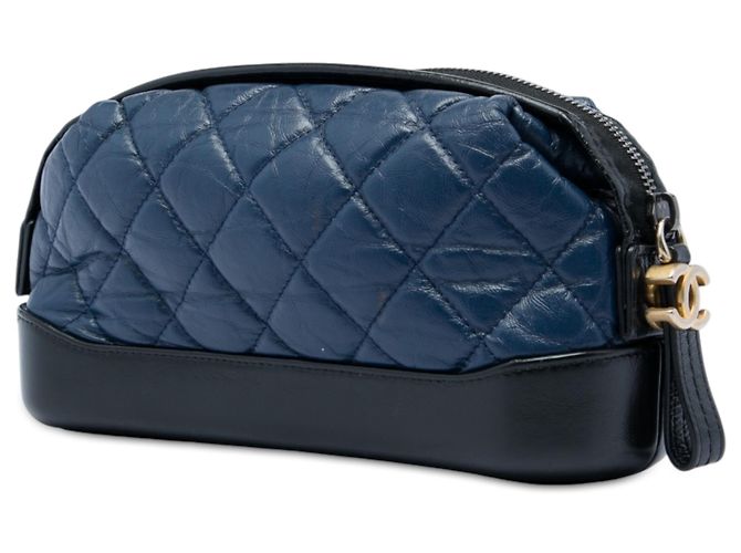 Beauty case Gabrielle Chanel Blue Bicolor in pelle di vitello trapuntata - vista 2