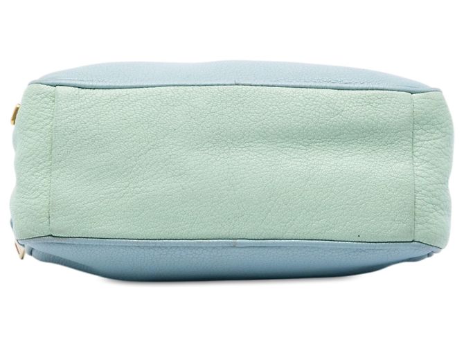 Borsa Camera Miu Miu Blue Tricolor in pelle di capra Madras con doppia zip - vista 3