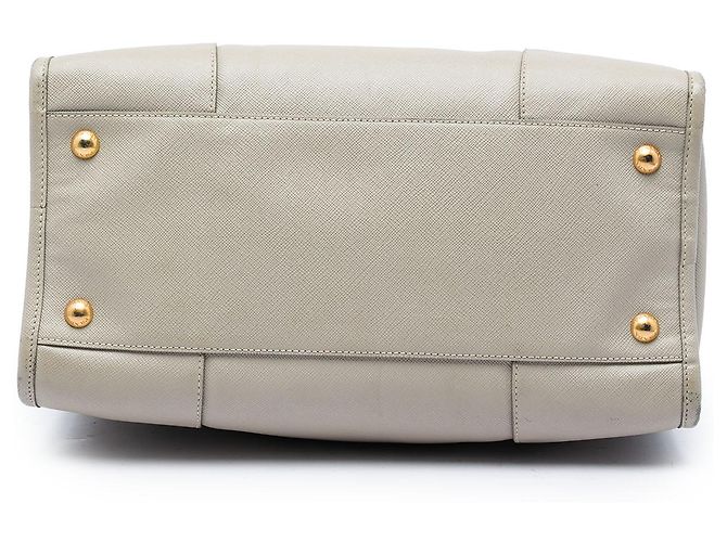 Borsa Shopping Prada Gray Saffiano Lux Marrone Grigio - vista 3