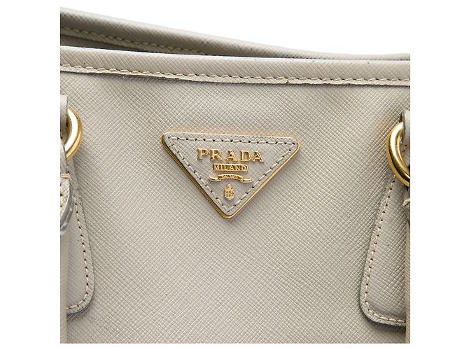 Borsa Shopping Prada Gray Saffiano Lux Marrone Grigio - vista 5