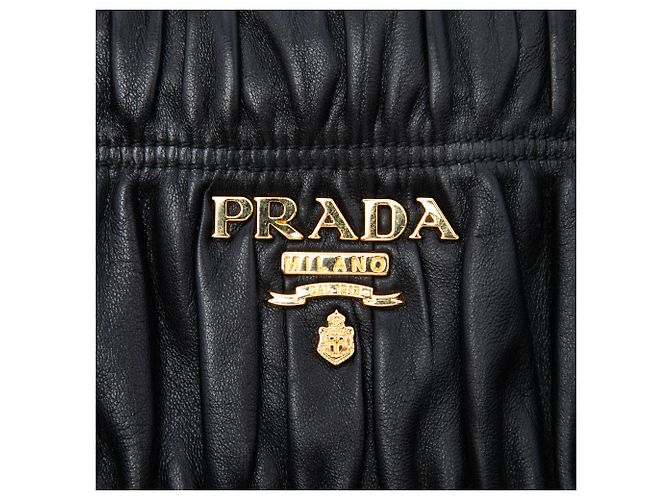 Borsa Satchel Prada in nappa Gaufre nera Nero - vista 5