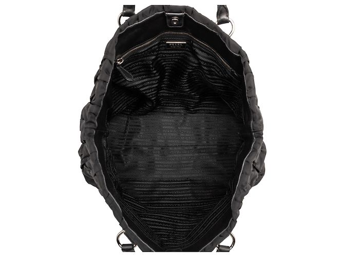 Borsa Tote Prada in Tessuto Gaufre nera Nero - vista 4