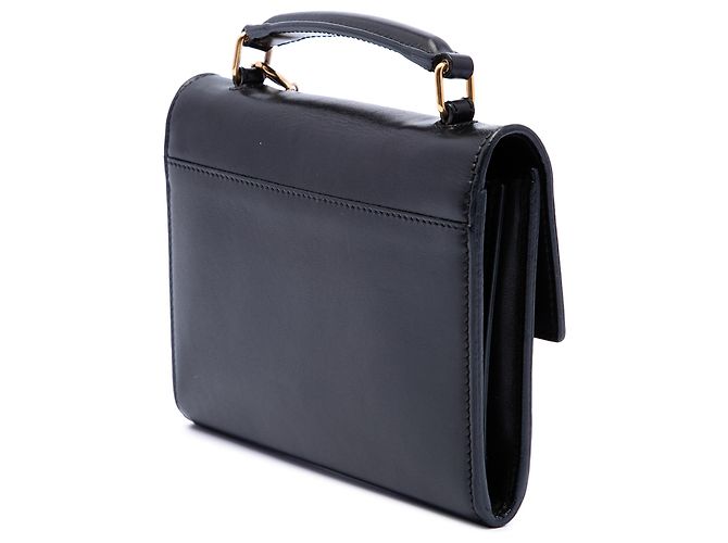 Saint Laurent Borsa Satchel High School Mini in pelle di vitello liscia nera Nero - vista 2