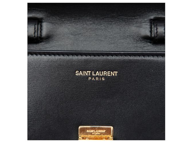 Saint Laurent Borsa Satchel High School Mini in pelle di vitello liscia nera Nero - vista 5