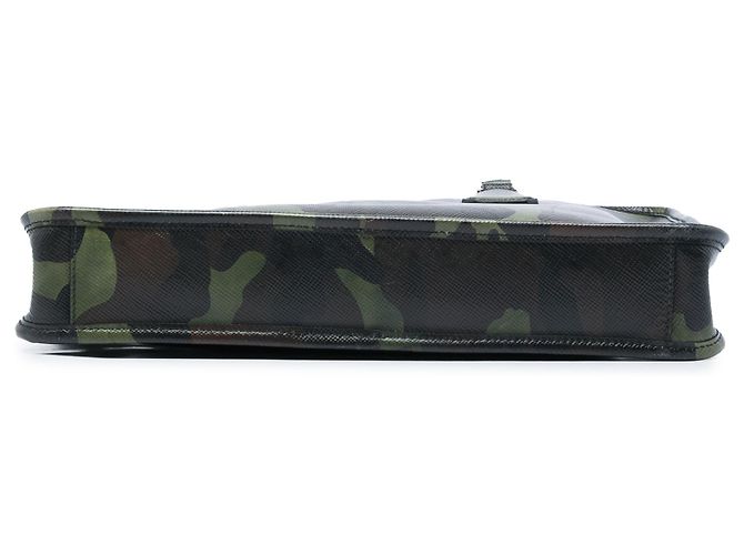 Prada Cartella Blue Saffiano Camouflage Print - vista 3