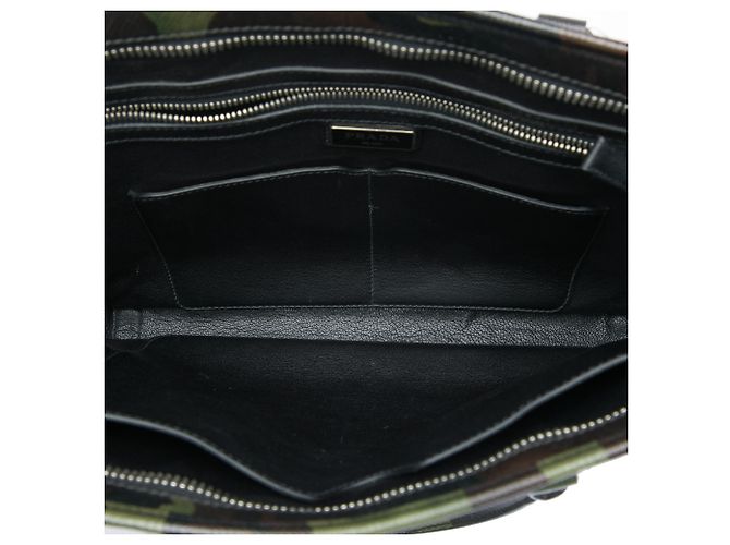 Prada Cartella Blue Saffiano Camouflage Print - vista 4