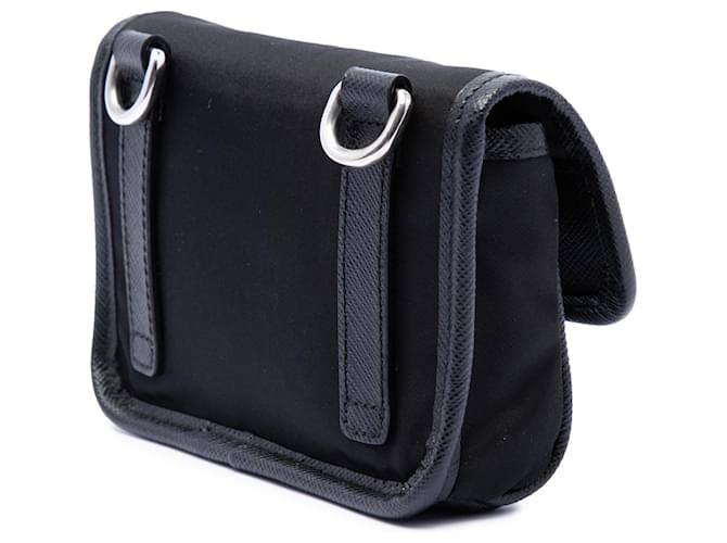 Pouch Prada in Re-Nylon e Saffiano nero - vista 2