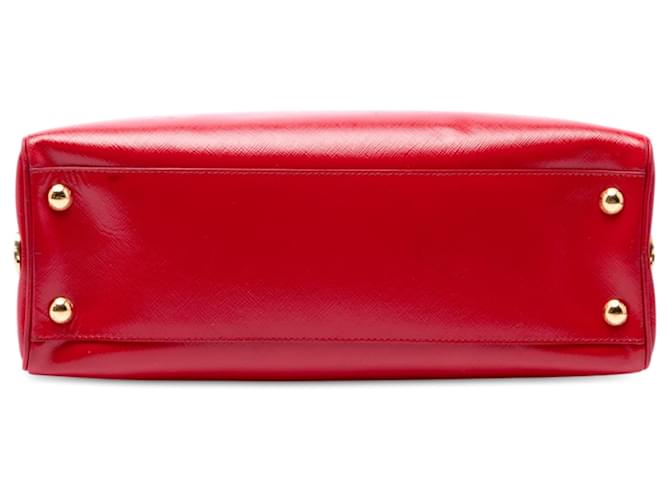 Borsa Prada Red Saffiano Vernice Pyramid Frame Rosso - vista 3