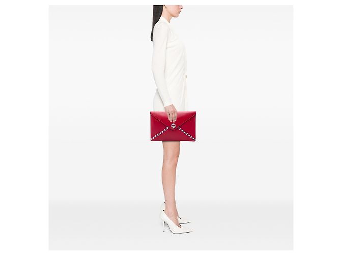 Chanel Airlines Envelope Clutch aus rotem Lammleder - Ansicht 5
