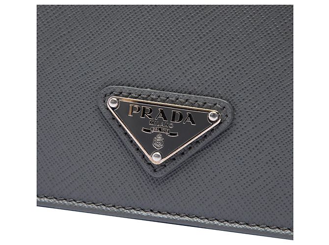 Borsetta da lavoro Prada Gray Saffiano Marrone - vista 5