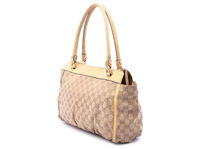 Sacola Gucci Abbey D Ring em lona GG bege - vista 2