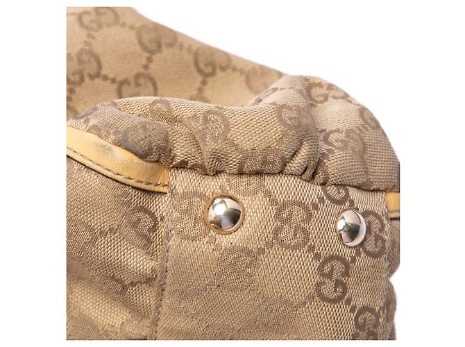 Sacola Gucci Abbey D Ring em lona GG bege - vista 6