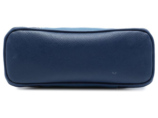 Clutch Dome Saffiano Bicolore Blu Prada - vista 3