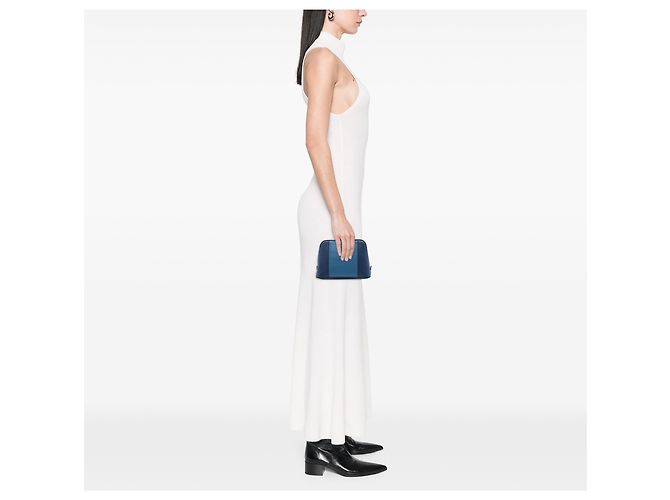 Clutch Dome Saffiano Bicolore Blu Prada - vista 6
