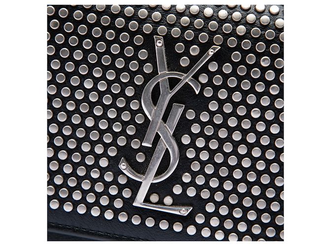 Saint Laurent Black Small Studded Calfskin Monogram Sunset Crossbody Nero - vista 5