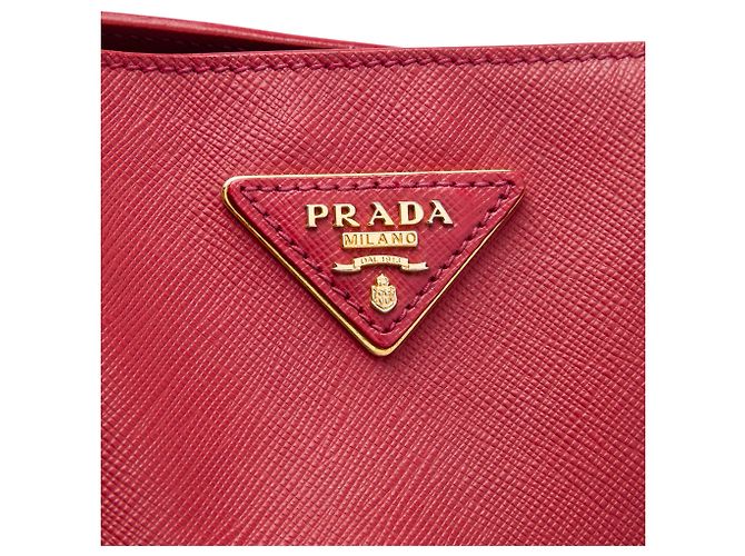 Borsa Satchel Prada Galleria Lux Large in Saffiano Rossa Rosso - vista 5