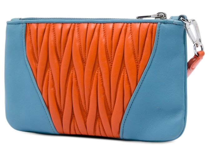 Clutch Miu Miu Matelassé in Nappa Bicolore Arancione - vista 2