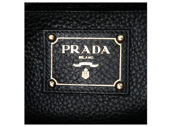 Borsa Satchel Prada Black Vitello Daino Soundlock Nero - vista 5