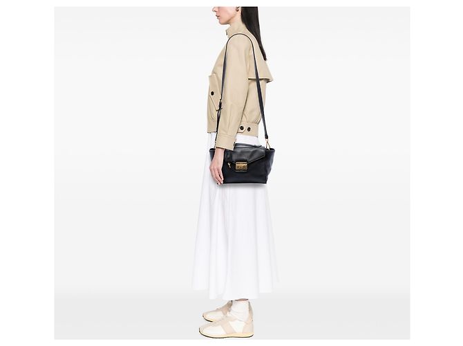 Borsa Satchel Prada Black Vitello Daino Soundlock Nero - vista 6