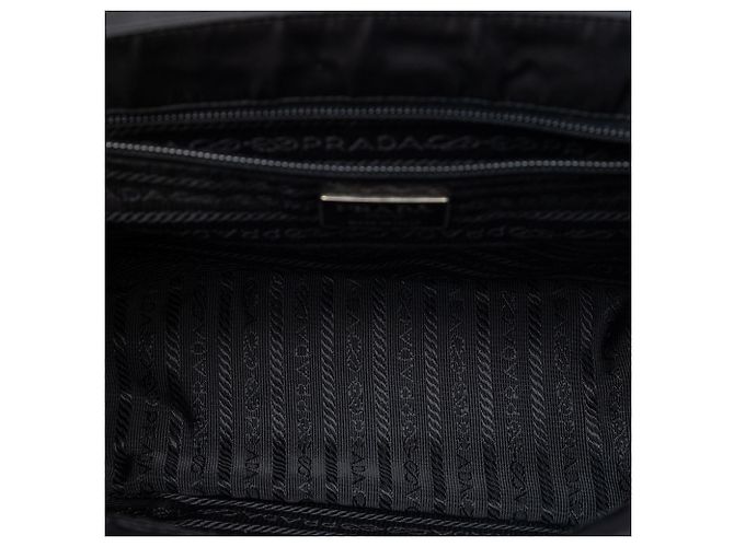 Borsa Prada in Tessuto nera con manico in metallo Nero - vista 4