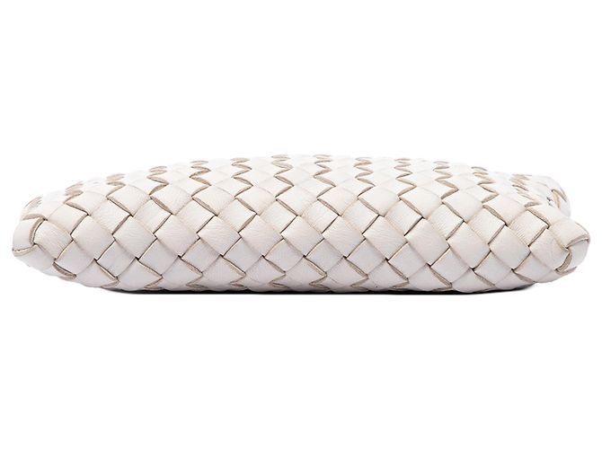 Bottega Veneta Pouch con tracolla in nappa Intrecciato bianca - vista 3