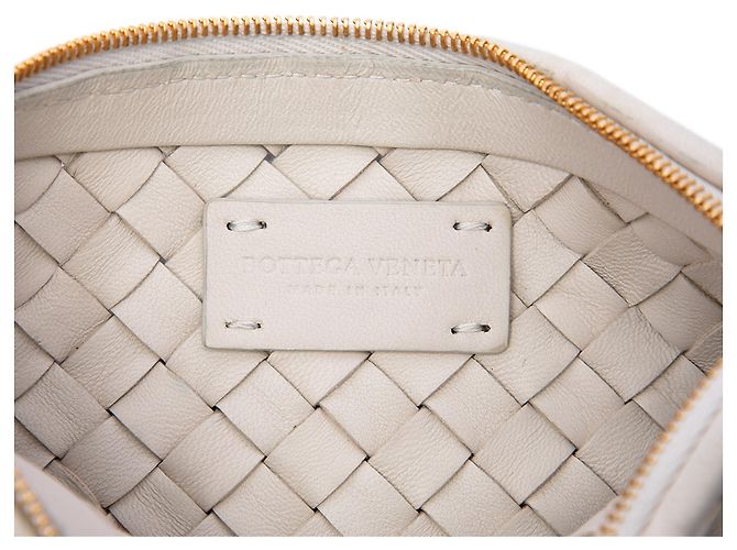 Bottega Veneta Pouch con tracolla in nappa Intrecciato bianca - vista 5