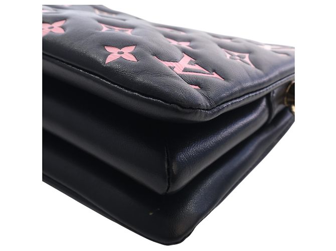 Louis Vuitton Black Bicolor Monogram Embossed Lambskin Coussin BB Nero - vista 11