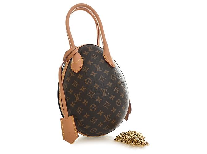 Borsa Egg Louis Vuitton in Monogram marrone e pelle di vitello - vista 2