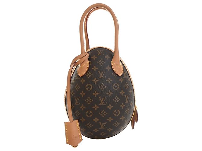 Borsa Egg Louis Vuitton in Monogram marrone e pelle di vitello - vista 4